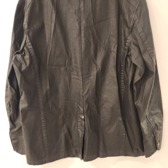 SYN Jeans Waxed Denim Jacket Black Mid Length Blazer Biker Buttons Mens 2XL NEW - Picture 10 of 16